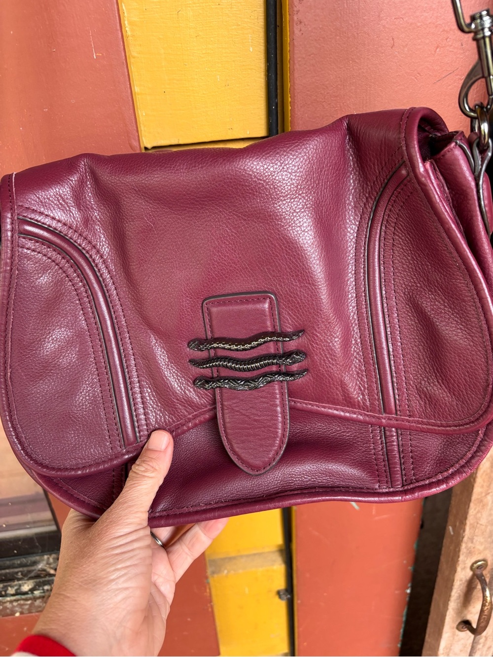 Aimee Kestenberg Burgundy Leather Crossbody